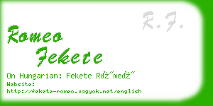 romeo fekete business card